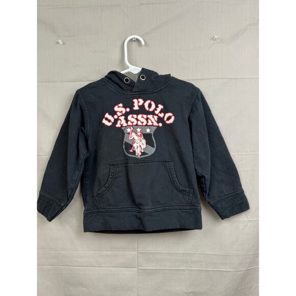 Vintage/Y2K U.S. Polo Assn. Toddler Boy Black Pullover Crest Hoodie, Size 3T - Picture 6 of 6